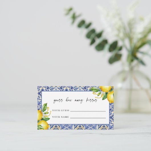 地中海のブライダルシャワー数キス エンクロージャーカード (スタンド正面)