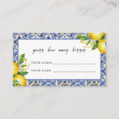 地中海のブライダルシャワー数キス エンクロージャーカード (正面)