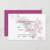 地中海のブーゲンビリア ピンク RSVP 返信 招待状 (正面/裏面)