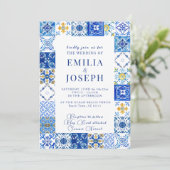 地中海のモダン夏の明結婚るい 招待状 (スタンド正面)