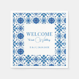 地中海のモダン瓦の結婚ナプキン スタンダードカクテルナプキン