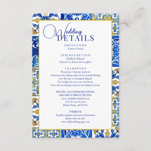 地中海のモダン瓦 エンクロージャーカード (正面)