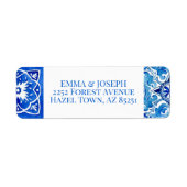 地中海のモダン結婚住所 ラベル (正面)