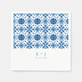 地中海のモダン結婚瓦 スタンダードカクテルナプキン (正面)