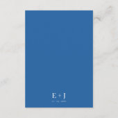 地中海のモダン青モザイク結婚モザイク エンクロージャーカード (裏面)