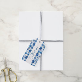 地中海のモダン青結婚青 ギフトタグ