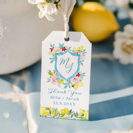 地中海のモノグラム結婚クレスト ギフトタグ