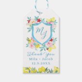 地中海のモノグラム結婚クレスト ギフトタグ (正面)