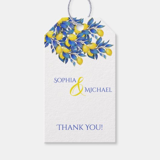 地中海のレモイタリアンン結婚の ギフトタグ (正面)