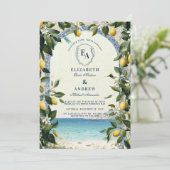 地中海のレモンとグリーンウェディング 招待状 (スタンド正面)