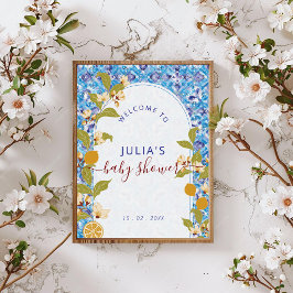 地中海のレモン アマルフィーコースト ベビーシャワー ポスター