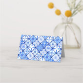 地中海のレモン イタリアン ブルータイル 食品ラベル プレイスカード (裏面)