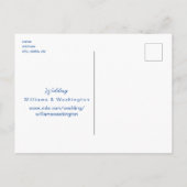 地中海のレモン ウェディング ブルー セーブ・ザ・デート インビテーションポストカード (裏面)