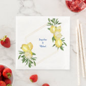 地中海のレモン & コバルトブルーのテキスト Dinner (インサイチュ)