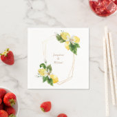 地中海のレモン ゴールドフレーム カクテル ナプキン スタンダードカクテルナプキン (インサイチュ)