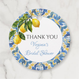 地中海のレモン ブライダルシャワーの感謝 フェイバータグ