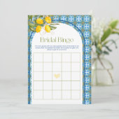 地中海のレモン ブライダルシャワービンゴゲームカード 招待状 (スタンド正面)