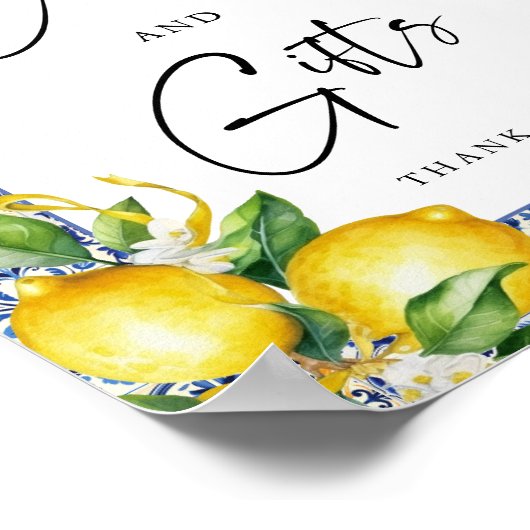 地中海のレモン ブライダルシャワーポスターとギフトカード ポスター (角)