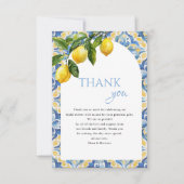 地中海のレモン メインスクイーズ ブライダルシャワー サンキューカード (正面)