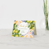 地中海のレモン メインスクイーズ ベイビーシャワー サンキューカード (正面)