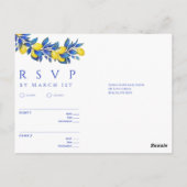 -地中海のレモン – RSVP-結婚s- ポストカード (裏面)