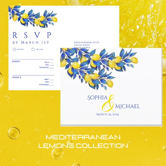 -地中海のレモン – RSVP-結婚s- ポストカード