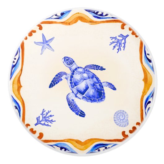 地中海の亀 セラミックノブ (正面)