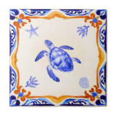 地中海の亀 タイル (正面)