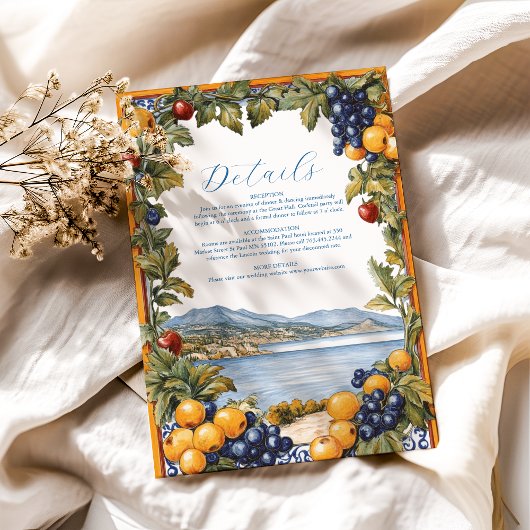 地中海の図解入りの、写真付きの結婚の エンクロージャーカード