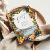 地中海の図解入りの、写真付きの結婚の 出欠カード