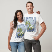 地中海の夏のスクーター 海岸沿いの旅 ポスター Tシャツ (ユニセックス)