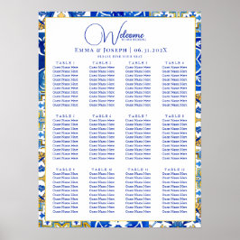 地中海の夏モダンタイル座席表 ポスター