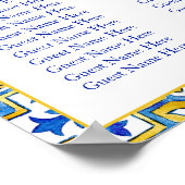 地中海の夏モダンタイル座席表 ポスター (角)