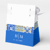 地中海の夏モダンタイル結婚式の引き出物箱 フェイバーボックス (裏面サイド)