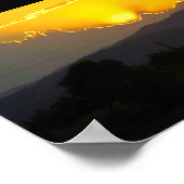 地中海の夕日 ポスター (角)