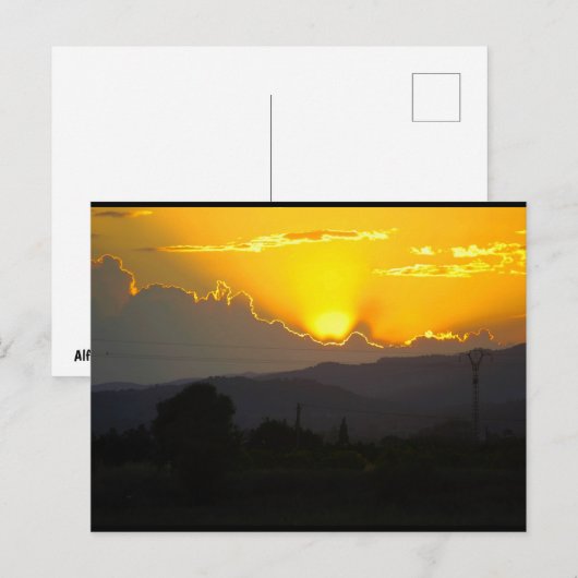 地中海の夕日 ポストカード (正面/裏面)