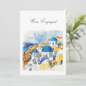 地中海の婚約発表カード 案内状 (スタンド正面)