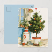 地中海の屋上クリスマスツリー ポストカード (正面/裏面)