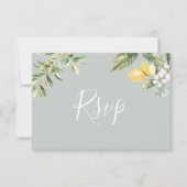 地中海の庭のレモン メニュー オプション 返信カード (正面)