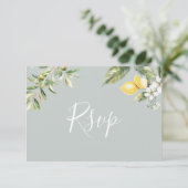 地中海の庭のレモン メニュー オプション 返信カード (スタンド正面)