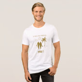 地中海の新婚旅行 ロマンチックな男性用 トライブレンドTシャツ (正面全面)