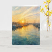 地中海の日の出ブランクカード カード (黄色い花)
