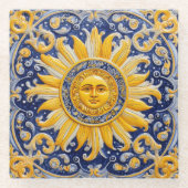 地中海の日 ガラスコースター (正面)