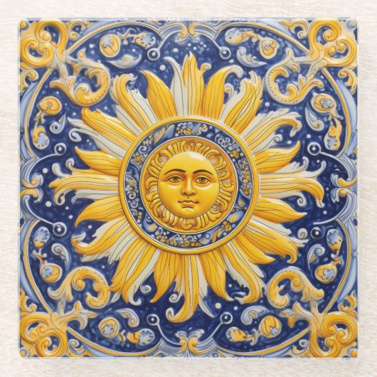 地中海の日 ガラスコースター (正面)