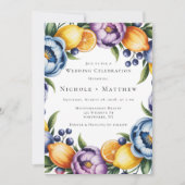 地中海の柑橘のブーケ ウェディング 招待状 (正面)