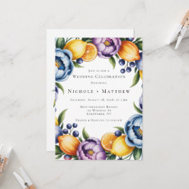 地中海の柑橘のブーケ ウェディング 招待状