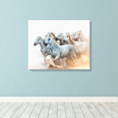 地中海の水アットサンライズ キャンバスプリント (インサイチュ (ウッドフロア))