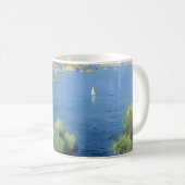地中海の海沿いのオリーブ畑 コーヒーマグカップ (正面右)