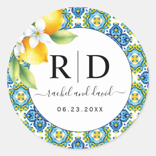 地中海の瓦とレ結婚モン ラウンドシール (正面)