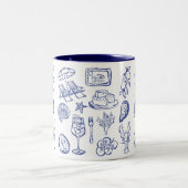 地中海の生活概要 ツートーンマグカップ (中央)